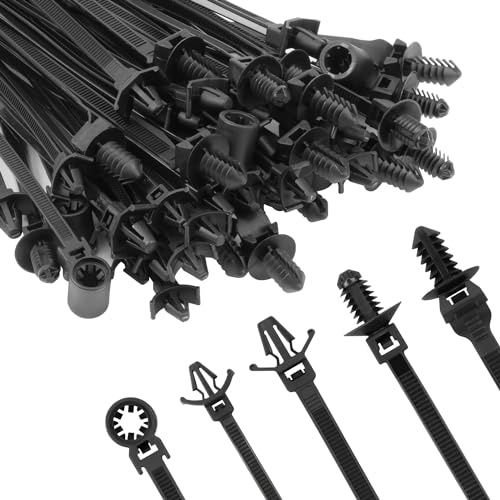 Armpow 210 bridas de alambre para montaje en coche, color negro, de nailon, a presión, resistentes, autobloqueantes, resistentes a los rayos UV, para construcción automotriz, agrupación de cables en