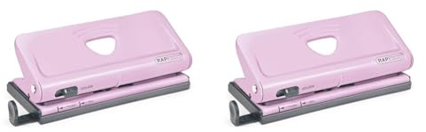 Rapesco 1322 6-fach Terminplanerlocher, 6-fach-Lochung, verstellbar, 10 Blatt Stanzkapazität, Rosa (Packung mit 2)