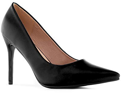 Andrés Machado - Décolleté Eleganti per Donne Giovani - AM5371 - Scarpe Classiche da Donna con Tacco e Plantare Extra Largo - Nero EU 44