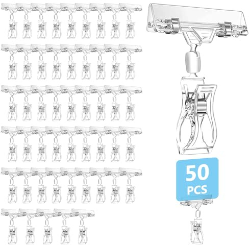50pcs support de plaque de prix support de bouclier clip, clip d'affichage support de plaque pivotante en plastique, support de plaque de prix, support de plaque de prix support de panneau rotatif