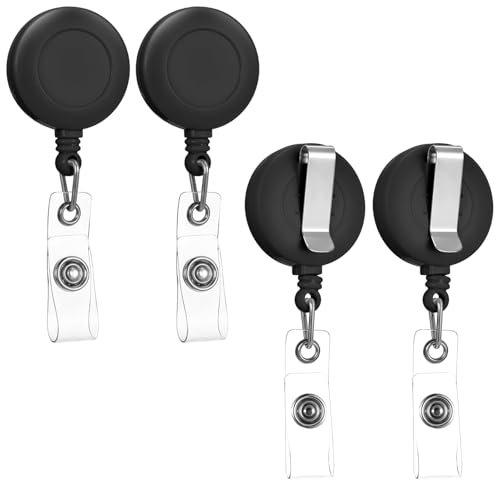 Oruola 4 Stück Retractable Keychain,67 cm Schlüsselbund Ausziehbar,Ausziehbarer Schlüsselanhänger,Transponder Anhänger,Schlusselbandkette Ausziehbar für Lehrer,Studenten,Büroangestellte