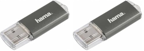 Hama 16GB USB-Stick USB 2.0 Datenstick (10 MB/s Datentransfer, USB-Stick mit Öse zur Befestigung am Schlüsselring, Speicherstick, Memory Stick mit Verschlusskappe, geeignet für Windows/MacBook) grau