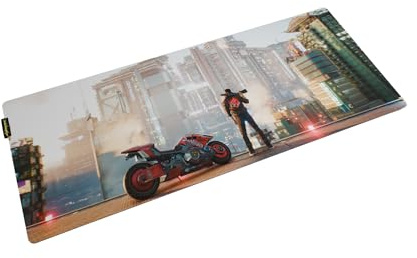 Cyberpunk® 2077 skrivbordsmatta - utsikt över nattstaden