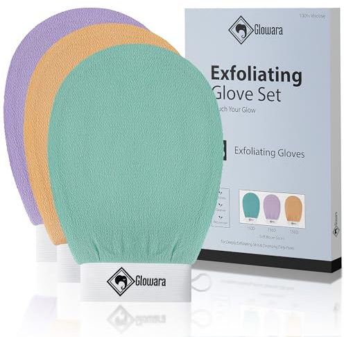 Exfoliating Glove 3 Pack, Exfoliating Mitts, Dead Skin, Fake Tan Remover