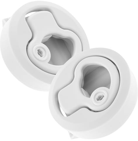 STOBAZA 2 piezas Cerradura Empotrada para Paneles y Puertas de Ambulancia y Rv de Diseño con Cilindro de Llave Plástico Blanco Duradero para Cajones y Compartimentos de Seguridad