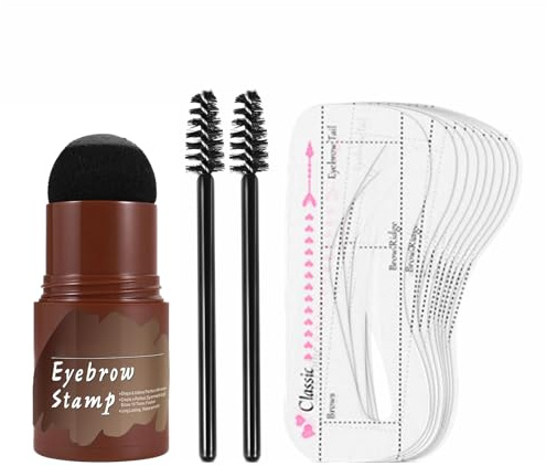 Eyebrow Stencil Kit – 10 återanvändbart brunt mallar | exakt formningsverktyg, flexibelt vattentätt | gör-det-själv i för kvinnor, enkel perfekt båge för nybörjare och proffs