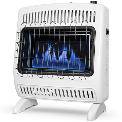 BILT HARD Vent Free Blue Flame Propane Heater with Thermostat Control, 30000 BTU Propane Wall Heater with Wall Mount and Base Feet for Indoor Use, Piezo Ignition, Heats Up to 1400 Sq. Ft.