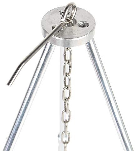 HEEPDD Ultra Light Alumina Hanging Tripod Adjustable, Solid Metal Barbecue Grill for Family Camping and Picnic Cooking