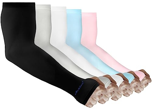 Achiou Arm Sun Sleeves Compression UV Protection Cooling for Men Women Summer Sunblock Basketball Football, Cover Arms Tattoo