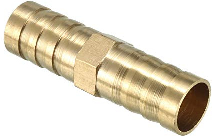 sourcing map Raccord cannelé tuyau droit en laiton de 12 mm