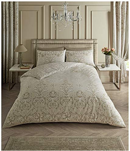 GC GAVENO CAVAILIA Duvet Cover Sets, Reversible Bedding Bed Set, Polycotton Quilt Covers, Antoinette-Natural, Double, 674078, Double Duvet Set