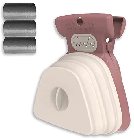 Jondarla Pooper Scooper for Dog, Large Medium Small Poop Scoop with 30pcs Bag Attachment, Portable Dogs Waste Hands Free Outdoor Travel Walk Handheld Pickup