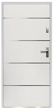Venta-unica - Puerta de entrada de acero y inox Alt. 207 x Ancho 100 cm blanco - abre a la izquierda - NAXARA