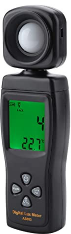 Digital Lux Meter for Indoor Outdoor Use High Accuracy Illuminance Light Tester with 10 to 60℃ Measurement Range Luminometer