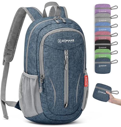 ZOMAKE Ultra Lightweight Packable Backpack 10L,Small Foldable Backpacks Hiking Water Resistant Collapsible Daypack for Women Men(Navy Blue-C1)