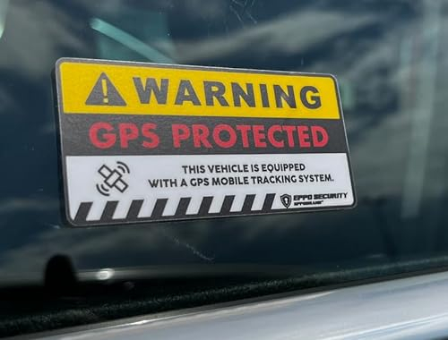 EppoBrand 3 x Auto-GPS-geschützter Tracking-Alarm, Diebstahl-Warnung, Vinyl-Aufkleber mit kratzfester Beschichtung, 3,8 x 7,6 cm, für Fahrzeug, Elektro-Roller, Fahrrad, E-Bike, Auto, LKW-Zubehör