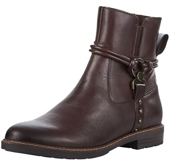 MARCO TOZZI Damen Stiefeletten ohne Absatz aus Leder Flach, Braun (Mocca), 37 EU