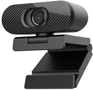 JLab Go Pop Cam USB HD Webcam, Black, 1080P/30 FPS, 2.1 Megapixels, Built-in Privacy Shutter, Minimalist Portable Set-up, Clip-on Design Compatible with PC, Mac and Chromebook