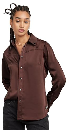G-STAR Para Mujer Camisa Ajustada, Rojo (dk Port Red D25265-D414-9823), L
