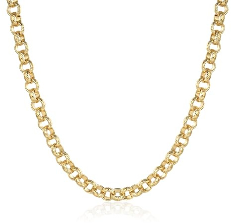 8mm Belcher Chain Necklace – Silver & Gold Plated, 20–30 Inch, Bling King London (Gold, 24 Inch)