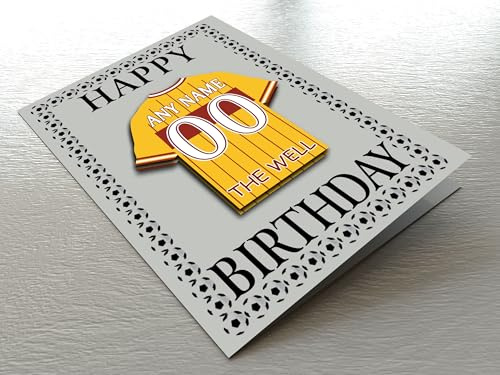 MOTHERWELL FC FOOTBALL BIRTHDAY CARD – CUSTOMISED FOOTBALL SHIRT THEMED FRIDGE MAGNET BIRTHDAY CARD - THE BEST A FAN CAN GET!