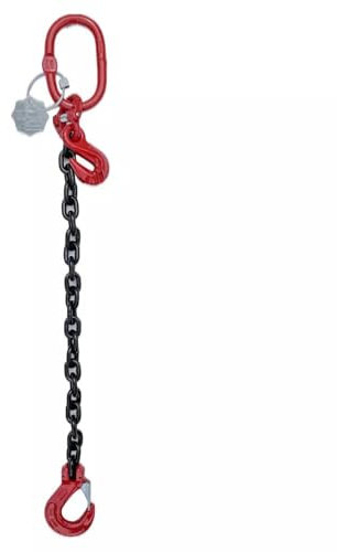 Grade 8 1-Leg Chain Sling 7MM With Sling Hook Lifting WLL 1.5T + Shorteners (1 Metre EWL)