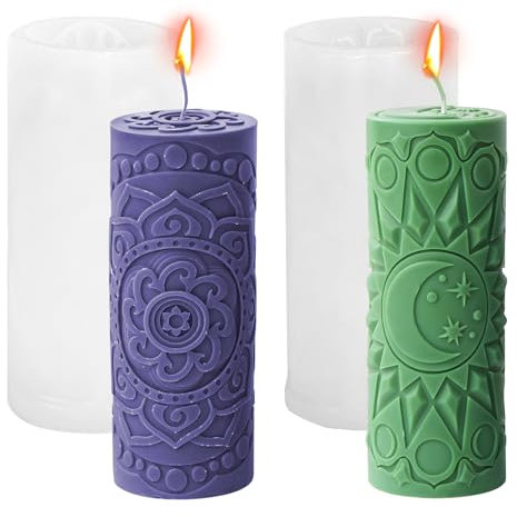 2 Stück Kerzen Formen Silikon,Kerzenformen zum Gießen Set,DIY KerzengießFormen Kerzenformen Silikon Kerzenformen Silikonformen Gießformen für Weihnachten (2 PCS)