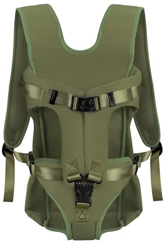 Dog Carrier Backpacks, Adjustable Dog Backpack Carrier, Legs Out Easy-fit Dog Chest Bag for Medium Small Dogs, Hands Free Dog Front Carrier for Hiking, Cycling（Green L）