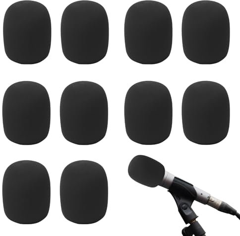 LINGJIA 12 Stück Popschutz Mikrofon, Mikrofon Windschutz, Mikrofon Schaumstoff, Explosionssicherer Filter, Geeignet für Innen, Außen, Aufnahme, Geeignet für Bühnenauftritte und KTV, Durchmesser 4cm