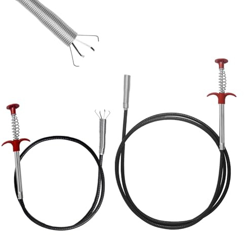 Hevysuo 2 Pieces Flexible 4 Claw Grabber Pickup Tool,90cm 200cm Drain Unblocker Pipe Dredging Tools for Litter Pick,Kitchen Sink,Bathroom Tub
