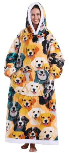 JOREAY Extra Long Oversized Blanket Hoodie, Adult Women Snuggle Fleece Wearable Blanket, Fluffy Giant Hooded Sweatshirt for Teens