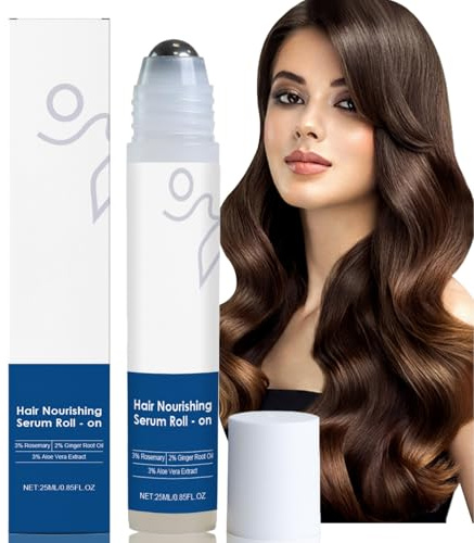 25ml Rosemary Hair Growth Serum Roll On,Rosemary Oil for Hair Growth,Hair Fall Control Serum for Women & Men,Rose/mary Oil Roller,Hair Treatment for Hair Loss,Useful Density&Smooth H/air Se/rum