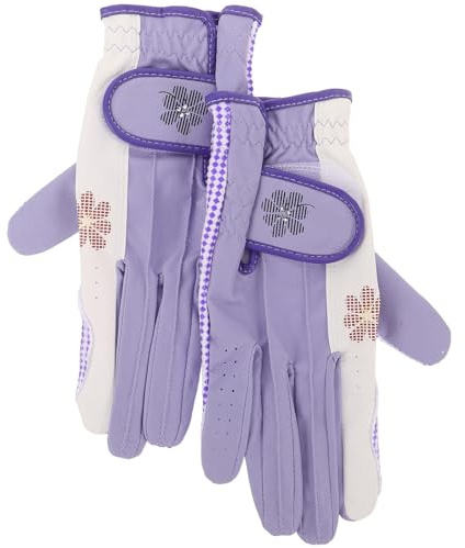 BESPORTBLE Guanti da Golf da Donna Traspiranti Protezione Mani Set Viola Taglia 20 per Sport All’aperto Controllo Sudore e Presa Stabile