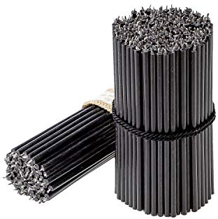 Danilovo Ritual Bienenwachs Kerzen (Schwarze) - Kloster Orthodoxe Kerzen für Gebet, Tischdeko - Ungiftig, Ruß - Tropffrei, Lang, Nachhaltige Produkte, N120, Höhe 16 cm, Ø 5,4 mm (300 Stück)