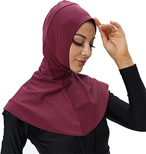nadamuSun Nuotata Hijabs Accessorio Copertura Completa Nuotata Sciarpa Sole Protezione, Rosso, M