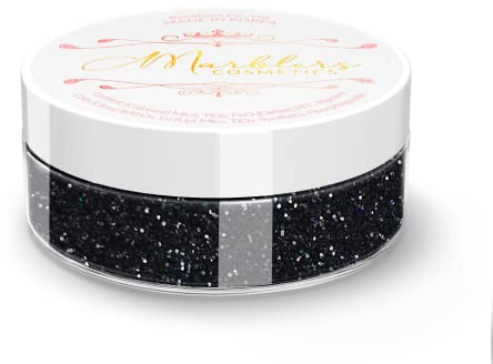 MARBLERS Cosmetic Grade Fine Twinkle Glitter [Black Knight] 0.18oz (5g) | Non-Toxic | Vegan | Cruelty-Free | Eyeshadow, Nail Polish, Nail Art | Festival, Rave & Party Makeup | Body & Face
