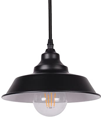 AIRTWESD Lámpara colgante industrial, pantalla de lámpara colgante de metal retro, base de bombilla E27 lámpara de techo industrial para cocina de restaurante (sin bombilla)