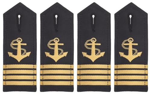 WEBEEDY 2 paires D'Épaulettes Épaulettes D'Ancrage en Panneau Dur Épaulettes D'Insigne Capitaine Compagnon Amiral de la Flotte de la Marine Curseurs D'Insignes Uniformes Curseurs D'Épaulette Cosplay