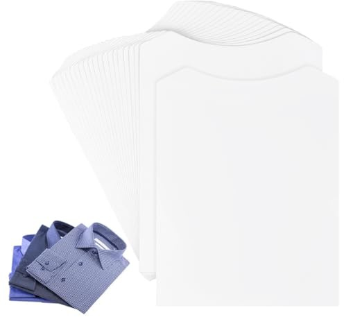 BENECREAT 20PCS White Cardboard Shirt Inserts, 34.1x25.8cm Foldable lining Fold for DIY Packaging Inserts, Organising Clothes, 0.5mm Thick