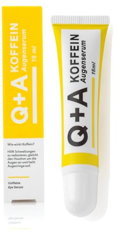 Q+A Koffein Augenserum. Regt die Durchblutung an und hilft Schwellungen zu reduzieren. 15 ml