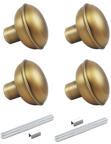newliplace 2 Pack Antique Brass Door Knob Set with Spindle, Vintage Old Style Door Knobs Replacement Set for Mortise Lock, Antique Door knobs Interior