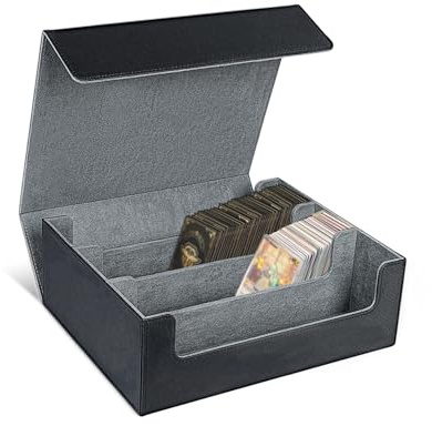 Newpop Boîte à cartes de jeu pour capacité de 1800 cartes, porte-cartes magiques, porte-cartes à collectionner, séparateurs pour cartes à collectionner, boîte à cartes à collectionner (noir)
