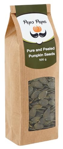 Pepo Papa Semi di Zucca Crudi – 100% Naturali, Qualità Premium | Ricchi di Proteine e Fibre | Adatti a Diete Keto, Paleo & Vegane | Sacchetto Richiudibile per Massima Freschezza | 500g