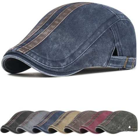 Cozyan Boinas Hombre Gorras de Planas Vintage Ajustable Sombrero Beret Newsboy Casquillo Plano Sombreros Casual Beret para Hombre Vintage Gorra Irlandesa Boina Moda