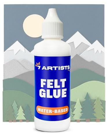 7 Artists Colla per Feltro e Tessuti Resistente ai Lavaggi 80 ml – Adesivo Trasparente Potente per Pannolenci, Jeans, Denim, Schiuma EVA, Patchwork, Stoffa, Tessuti Sintetici | Fabric Glue