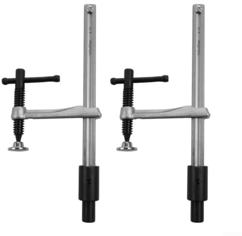 HavenlyCove Quick Acting Hold Down Clamp 2-Pack for 16mm Dog Holes, 160mm Max Clamping Range Metal Clamp for Woodworking and Welding Workbenches