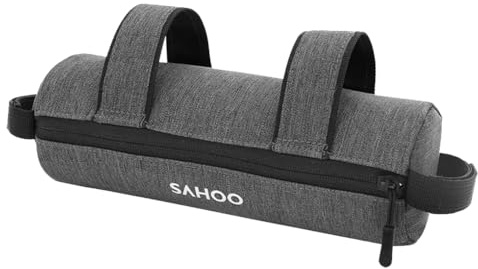 AMSLSIU Bolsa de almacenamiento para cuadro de bicicleta montaña SAHOO con tubo frontal con cremallera, organizador térmico impermeable, bolsa reflectante para exteriores