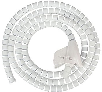 JZK® 2,5cm x 1,5 Meter, Flexible Kabel Spiralschlauch Ordentlich Drähte Spiral Wrap Veranstalter Kabelschlauch Kabelkanal Kabelorganisation (weiß)