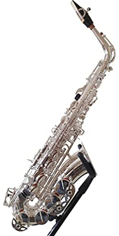 SYMPHONIE WESTERWALD Altsaxophon, echt versilbert, inkl. Luxus-Hartschalenkoffer und Zubehör, Neu, Design Altsaxofon, Saxophon Alt