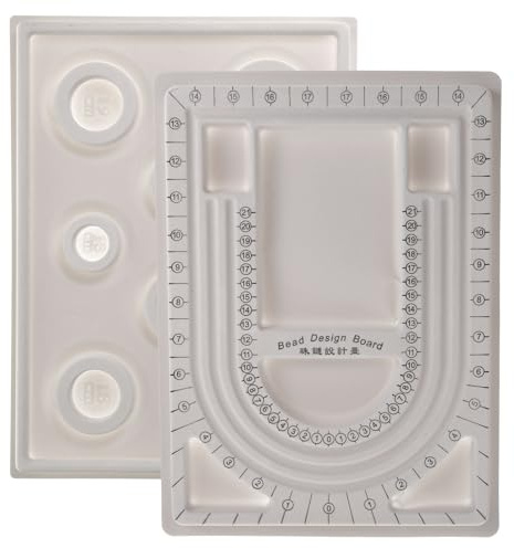SUPVOX Bead Design Boards for Bracelet Making Necklace Diy Board Jewelry Bead Design Tray Measuring Tool for Beading Projects 2 Pcs 13.39 X 10.24 X 0.59 in